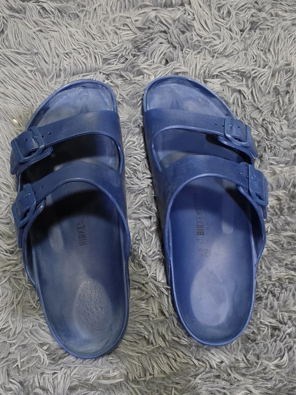 Birkenstock Blue Double Buckle Slide Sandals